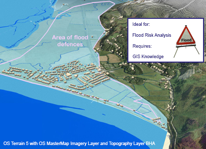 OS Terrain 5 with OS MasterMap Imagery Layer and Topography Layer BHA
